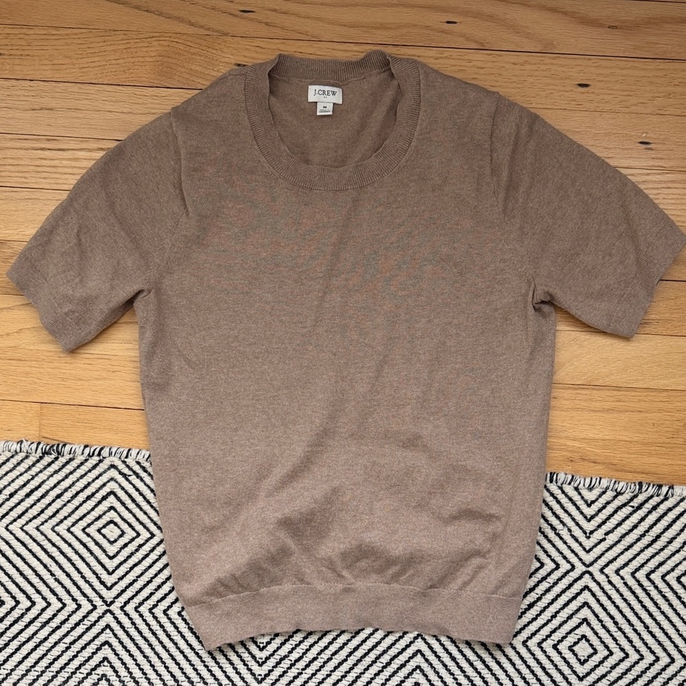 J. Crew Tan Short Sleeve Knit Top